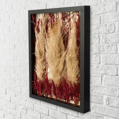 Imagem de Arranjo no Quadro Flores Secas Capim dos Pampas 30x42