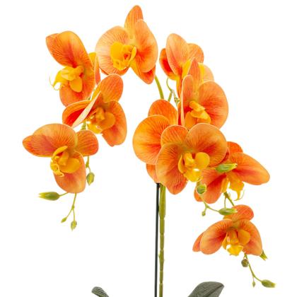 Imagem de Arranjo Orquídea Haste Tripla Silicone 3D Vaso Vidro Decorativo