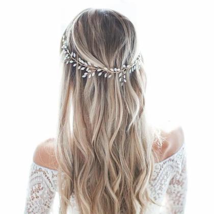 Imagem de Arranjo Tiara Enfeite de Cabelo Delicado Pedrarias Noiva