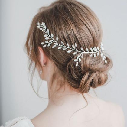 Imagem de Arranjo Tiara Enfeite de Cabelo Delicado Pedrarias Noiva
