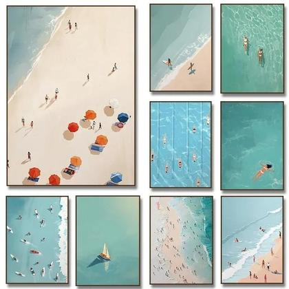 Imagem de Arte De Parede Em Lona Para Festa Na Praia No Verão, Pintura Para Decoração Da Sala De Estar