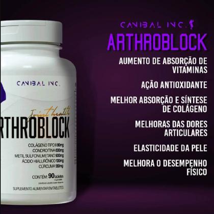Imagem de Arthroblock Canibal 90 Tabs Com Colágeno Tipo II E Vitaminas Nutrientes Diários