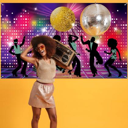 Imagem de Artigos de festa Backdrop Disco Dance 70s 80s 90s Blulu