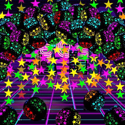 Imagem de Artigos de festa Skylety Glow in the Dark com balões de néon