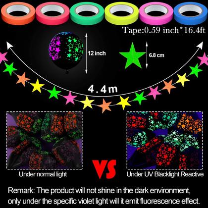 Imagem de Artigos de festa Skylety Glow in the Dark com balões de néon