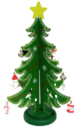 Imagem de Árvore De Madeira Enfeite De Mesa Para Presente Natal Altura 18cm