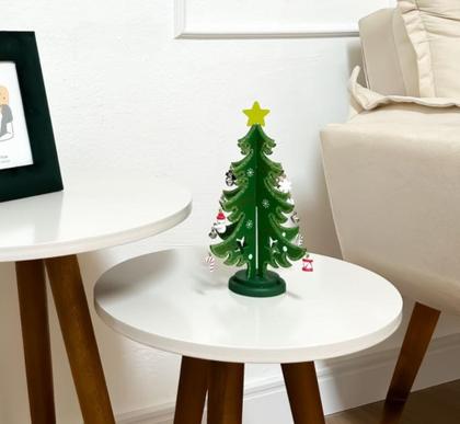 Imagem de Árvore De Madeira Enfeite De Mesa Para Presente Natal Altura 18cm