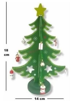 Imagem de Árvore De Madeira Enfeite De Mesa Para Presente Natal Altura 18cm