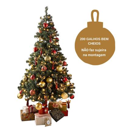 Imagem de Árvore De Natal 150cm 200 Galhos Cheia Pinheiro Pé De metal