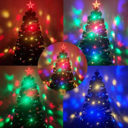 Imagem de Árvore de Natal 150Cm LED Fibra Ótica Colorido Luz Bivolt PW