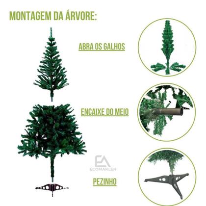 Árvore De Natal 200 Galhos 150cm Decoração Pisca Led - Rio de Ouro Imagem de Árvore De Natal 200 Galhos 150cm Decoração Pisca Led