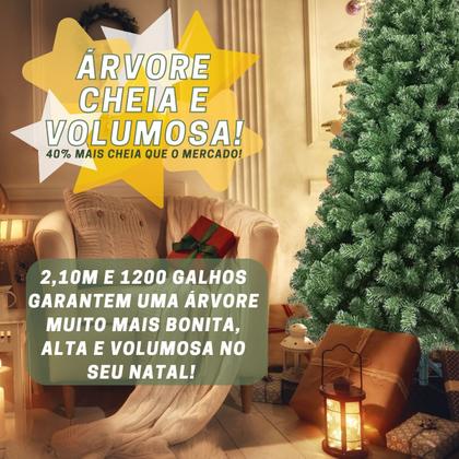 Imagem de Árvore de Natal 2,10m C/ 1200 Galhos Premium Luxo Super Cheia