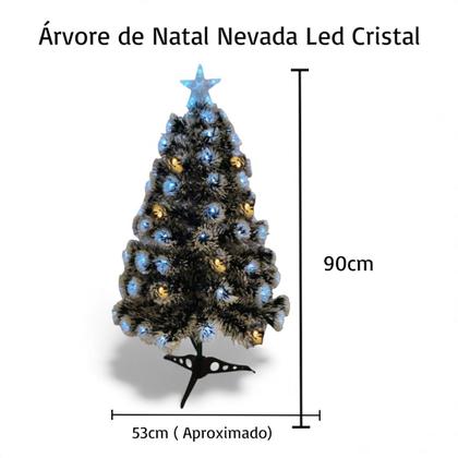 Imagem de Árvore De Natal 90cm Led Fibra Ótica Ponteira Estrela Bivolt Cor:NEVADA-LED-BRANCO/AMARELO