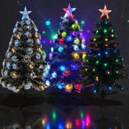 Imagem de Árvore De Natal 90cm Led Fibra Ótica Ponteira Estrela Bivolt Cor:NEVADA-LED-COLORIDO