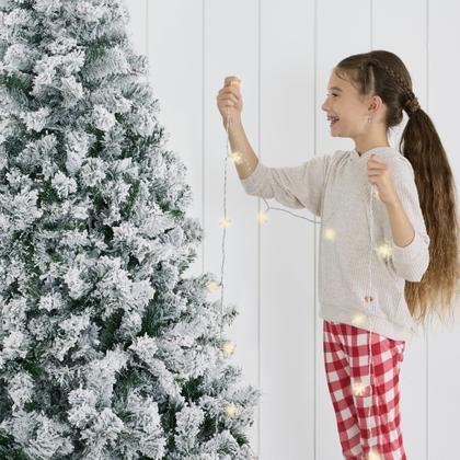 Imagem de Árvore de Natal Best Choice Products de 4,5 pés de neve flocada