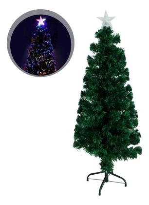 Imagem de Árvore De Natal Fibra Ótica Led Colorido Com Estrela 1,20m