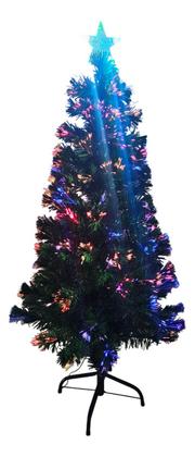 Imagem de Árvore De Natal Fibra Ótica Led Colorido Com Estrela 1,20m