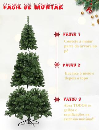 Imagem de Árvore de Natal Grande 2,10m Cheíssima 1200 Galhos Decoração de Luxo