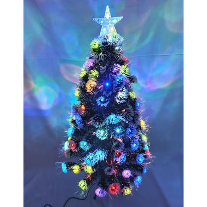 Imagem de Árvore de Natal LED Fibra Ótica Nevada 120Cm Luzes Colorida