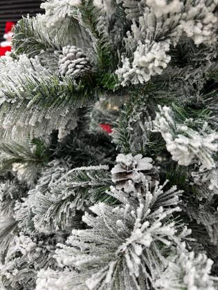 Imagem de Árvore De Natal Modelo Luxo Pinheiro Com Neve Pinha 90cm