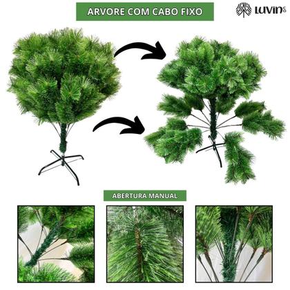 Imagem de Árvore De Natal Pompom Verde Mesclada Luxo Grande Cheia Premium 2,10m 577 Galhos Luvinco