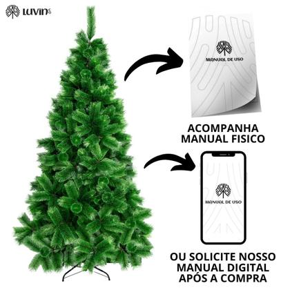 Imagem de Árvore De Natal Pompom Verde Mesclada Luxo Grande Cheia Premium 2,10m 577 Galhos Luvinco