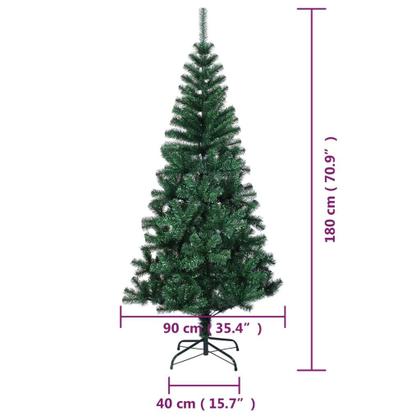 Imagem de Árvore de Natal vidaXL 180 cm em PVC verde com suporte de aço