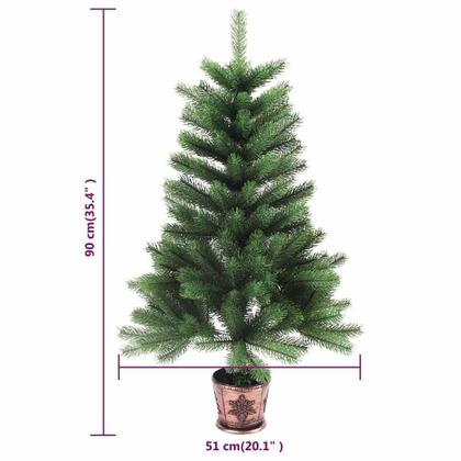 Imagem de Árvore de Natal vidaXL Artificial 90cm com vaso, luzes LED e bolas