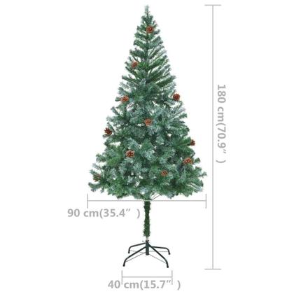 Imagem de Árvore de Natal vidaXL artificial pré-iluminada de 1,8 m com luzes LED
