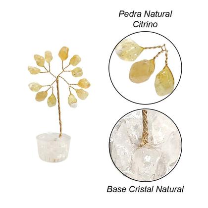 Imagem de Árvore de Pedra Citrino Base Cristais 7cm - Prosperidade