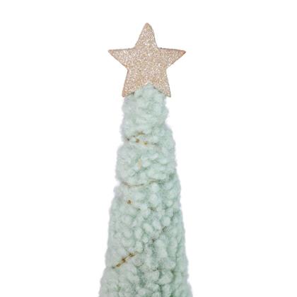Imagem de Árvore Mini Enfeite Natalino Peluciada Verde Estrela  28cm