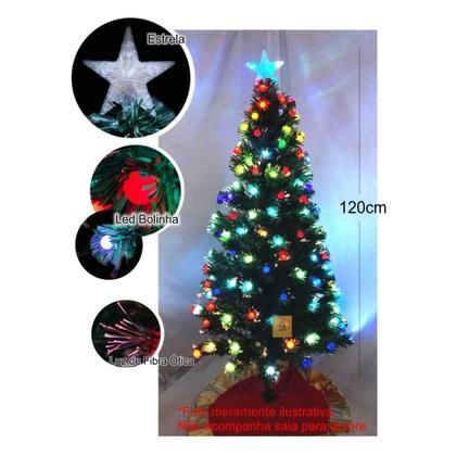 Imagem de Árvore Natal Fibra Ótica 120cm Bivolt Bolinhas Led Ponteira
