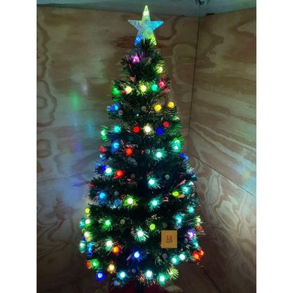 Imagem de Árvore Natal Fibra Ótica 120cm Bivolt Bolinhas Led Ponteira