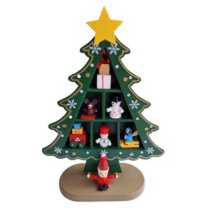 Imagem de Arvore Natal Madeira Natalina Decoraçao Papai Noel Boneco De Neve Enfeite Ornamentaçao Mesa Estante Loja Casa Comercio