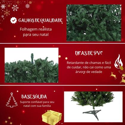 Árvore Pinheiro De Natal Tradicional Verde 150cm 250 Galhos - Rocie Imagem de Árvore Pinheiro De Natal Tradicional Verde 150cm 250 Galhos