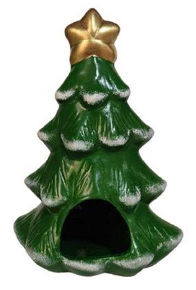 Imagem de Arvore Porta Vela de Natal e Papai Noel Pequeno Ceramica - Decore Casa