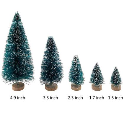 Imagem de Árvores de Natal artificiais BLEBRDME Mini Sisal com base de madeira