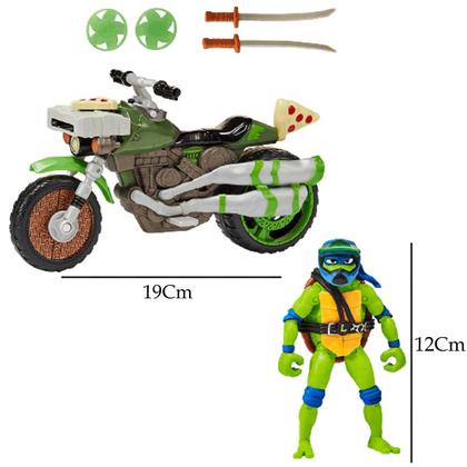 As Tartarugas Ninja Caos Mutante Leonardo com Moto Lançador