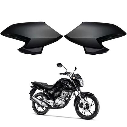 Imagem de Asa Aba Lateral Aleta Tanque Honda Cg Fan 160 Preto Fosco Cynos 2022 2023 2024