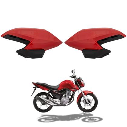 Imagem de Asa Aba Lateral Aleta Tanque Honda Cg Fan 160 Vermelho Guarau 2017 2018
