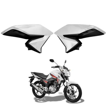 Asa Aba Lateral Aleta Tanque Honda Cg Titan 160 Branco Ross 2016 2017 - Paramotos Imagem de Asa Aba Lateral Aleta Tanque Honda Cg Titan 160 Branco Ross 2016 2017