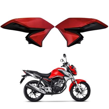 Imagem de Asa Aba Lateral Aleta Tanque Honda Cg Titan 160 Vermelho Guarau 2016 2017 2018 2019 2020 2021