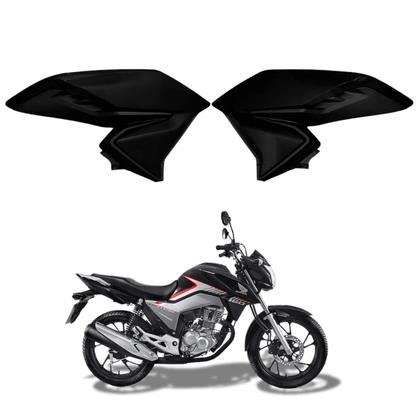 Asa Aba Lateral Tanque Aleta Honda Cg Titan 160 Preto Brilho 2016 2017 2018 2019 2020 2021 - Paramotos Imagem de Asa Aba Lateral Tanque Aleta Honda Cg Titan 160 Preto Brilho 2016 2017 2018 2019 2020 2021