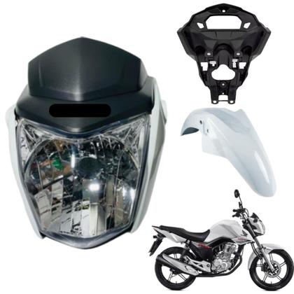 Asa (aba) Tanque Cg Fan 160 2016 até 2021 + Farol Completo Paralama Dianteiro - Sportive Imagem de Asa (aba) Tanque Cg Fan 160 2016 até 2021 + Farol Completo Paralama Dianteiro