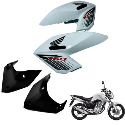 Asa (aba) Tanque Cg Fan 160 2016 até 2021 + Farol Completo Paralama Dianteiro - Sportive Imagem de Asa (aba) Tanque Cg Fan 160 2016 até 2021 + Farol Completo Paralama Dianteiro