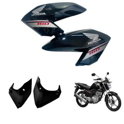 Asa (aba) Tanque Cg Fan 160 2016 até 2021 + Tampa Lateral Rabeta Traseira 3 peças - Sportive Imagem de Asa (aba) Tanque Cg Fan 160 2016 até 2021 + Tampa Lateral Rabeta Traseira 3 peças