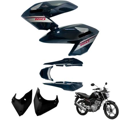 Imagem de Asa (aba) Tanque Cg Fan 160 2016 até 2021 + Tampa Lateral Rabeta Traseira 3 peças