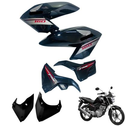 Imagem de Asa (aba) Tanque Cg Fan 160 2016 até 2021 + Tampa Lateral Rabeta Traseira 3 peças
