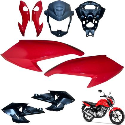 Imagem de Asa (aba) Tanque Cg Fan 160 2022 / 2024 + Tampa Lateral Farol Completo Paralama Dianteiro