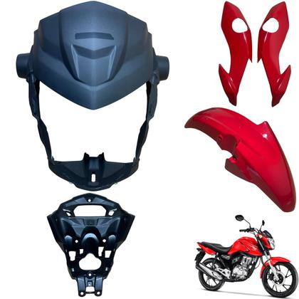 Imagem de Asa (aba) Tanque Cg Fan 160 2022 / 2024 + Tampa Lateral Farol Completo Paralama Dianteiro